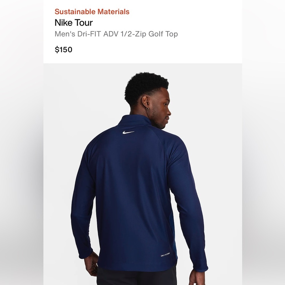 Men's Dri-FIT ADV 1/2-Zip Golf Top L - Picture 6 of 7